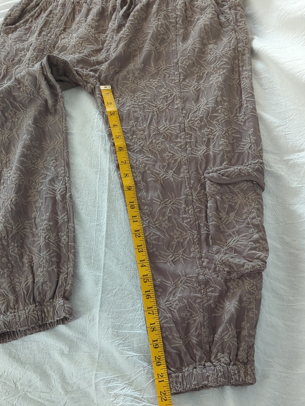 Johnny Was Pete Greta Ramble Cargo Jogger Pants Medium Gray Taupe Boho Utility - Picture 7 of 9